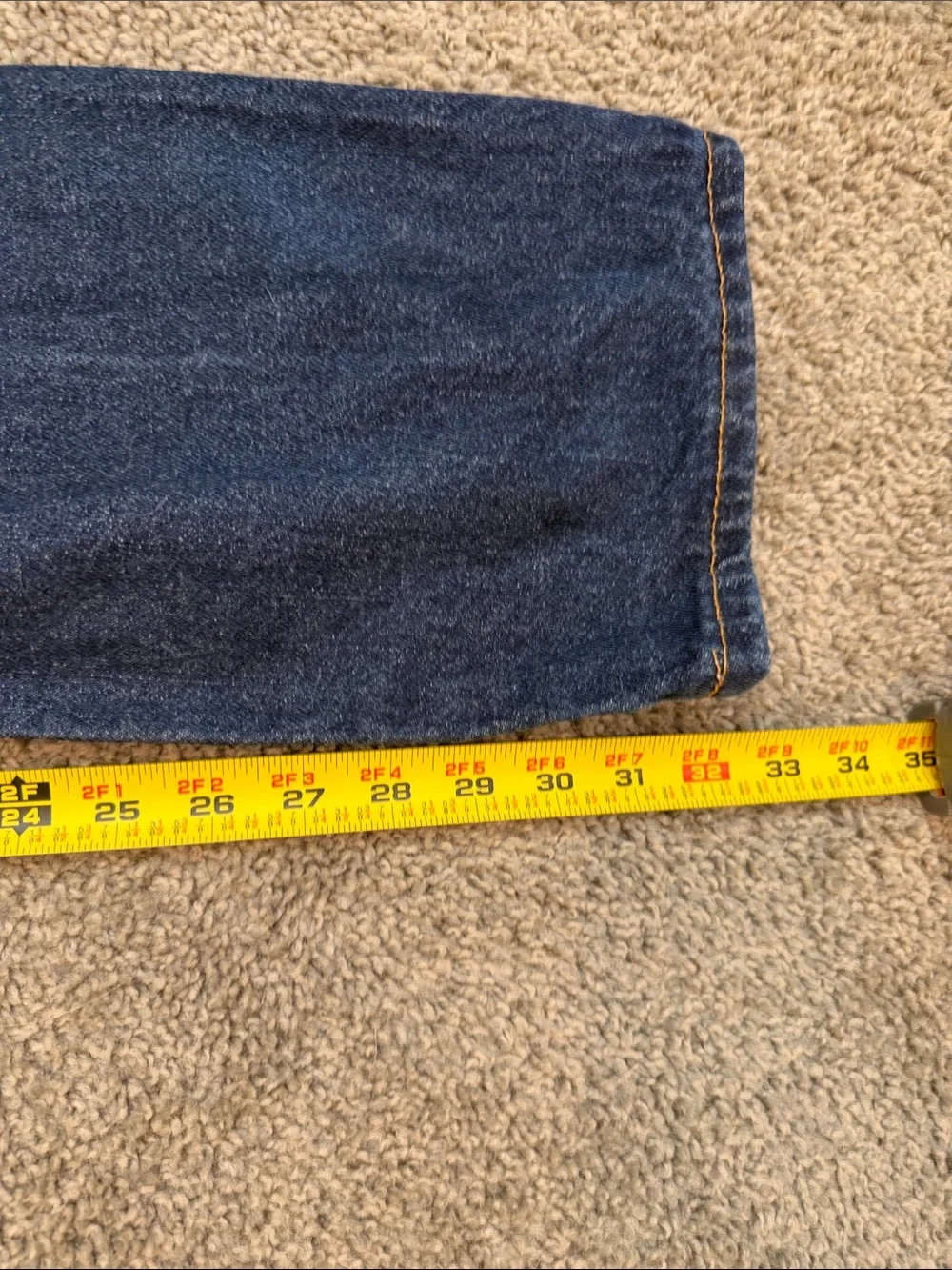 Dickies Men Slim Straight Jeans in Navy Blue with Contrast Stitching